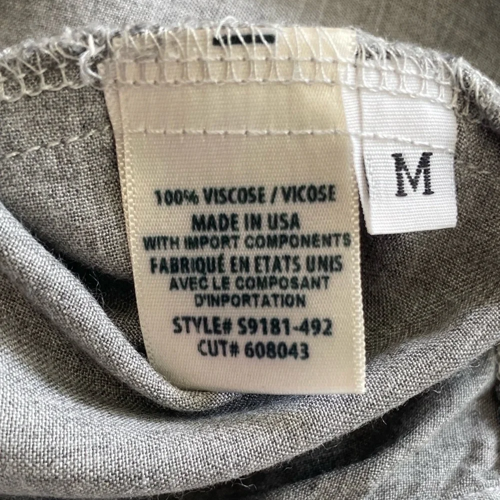 Side Stitch Gray Boho Sleeve Blouse Size M - Picture 14 of 14